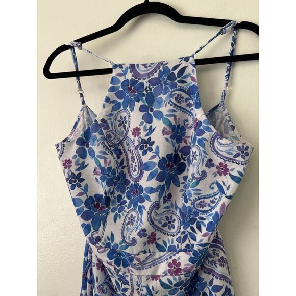 Show Me Your Mumu Afton Tie Back Floral Romper Huckleberry Stretch Size Small - Picture 9 of 12